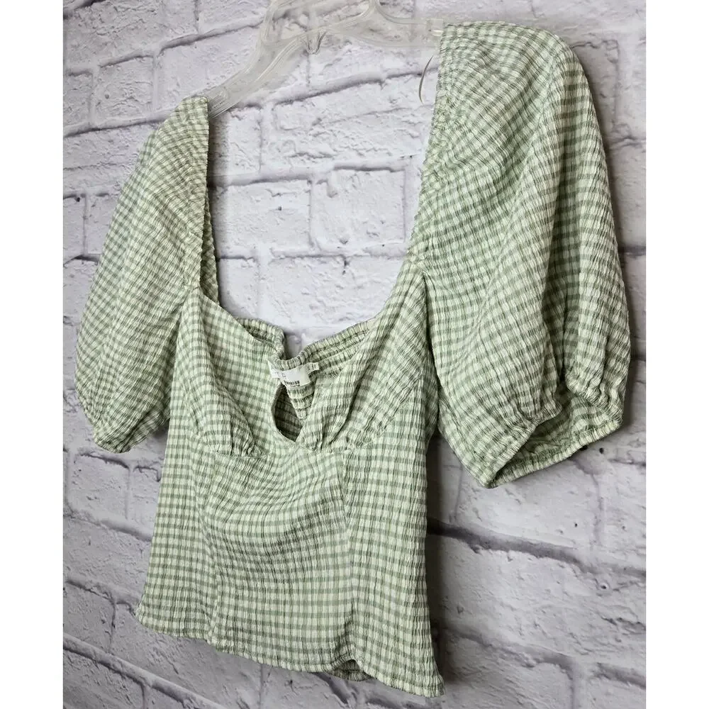 ASTR The Label Daydreamer Women's Puff Sleeve Smocked Top XS.